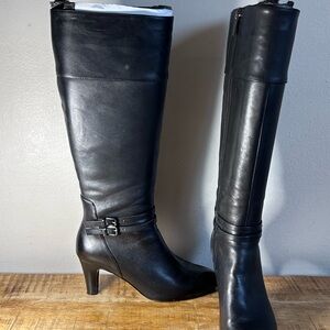 Bandolino Elegant Black Leather Heeled Boots